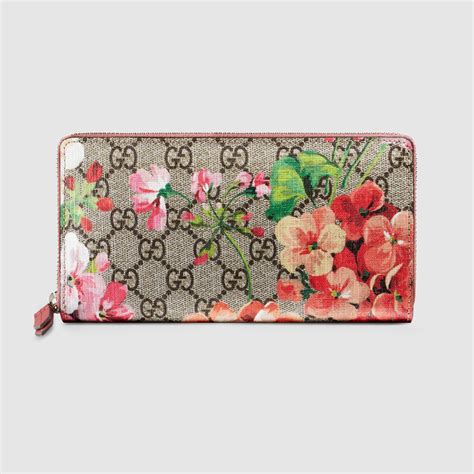 gucci bloom supreme wallet|gucci zip around wallet small.